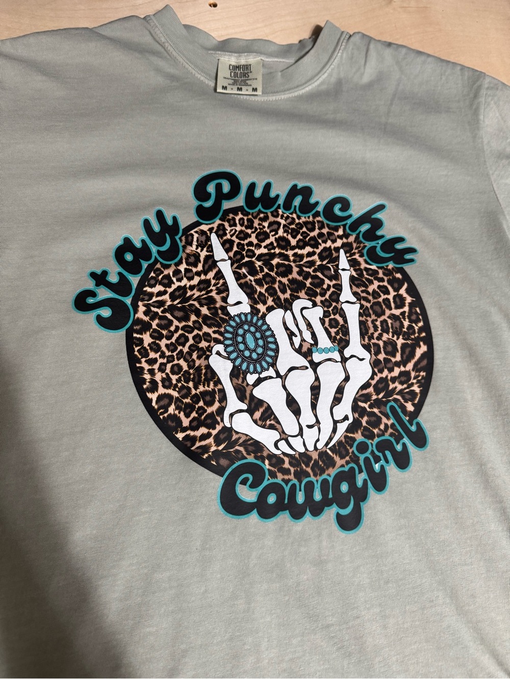 Comfort Colors "Stay Punchy Cowgirl" Teal Graphic Tee